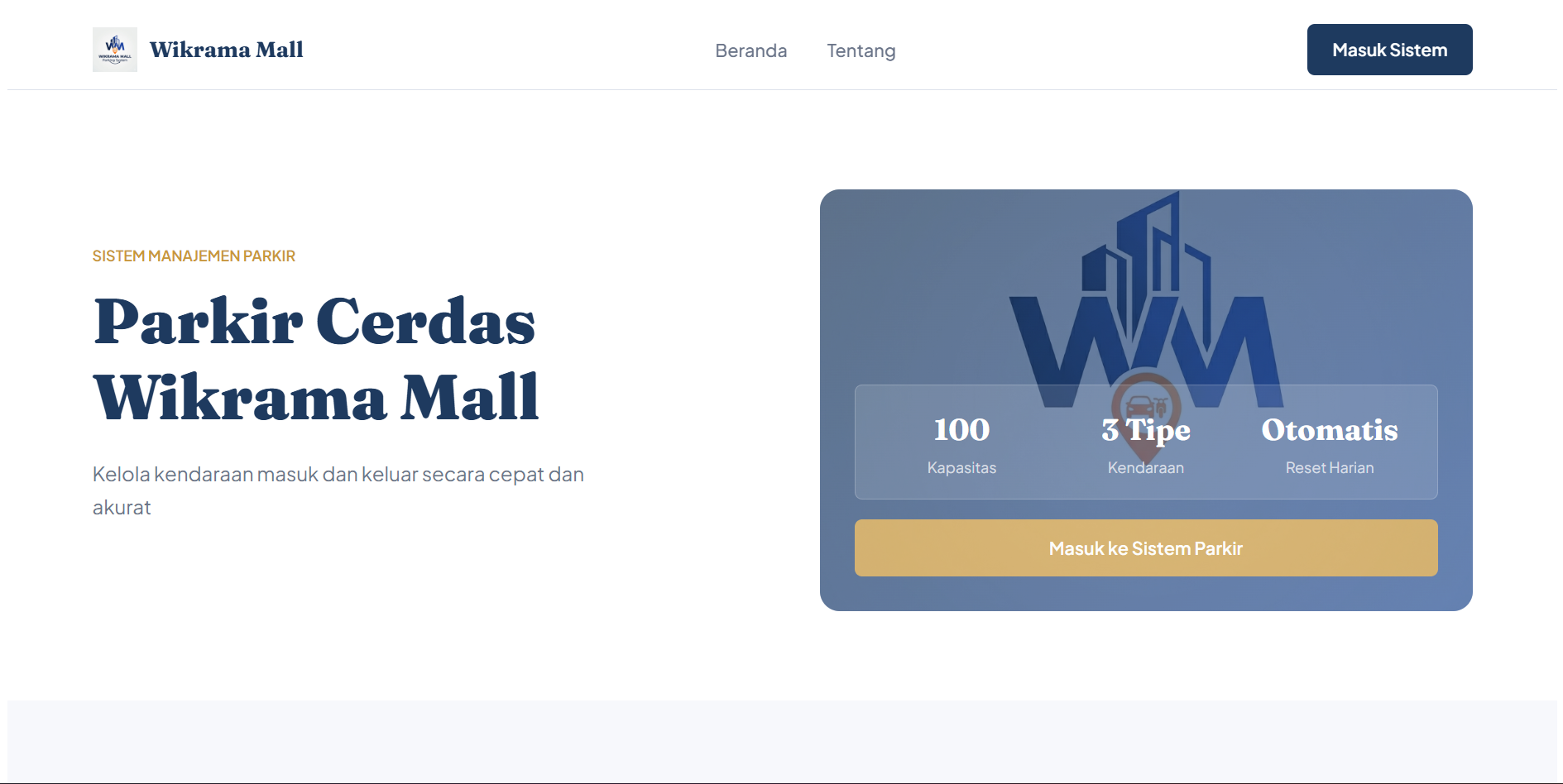 Parkir Wikrama Mall | STSPROJECT